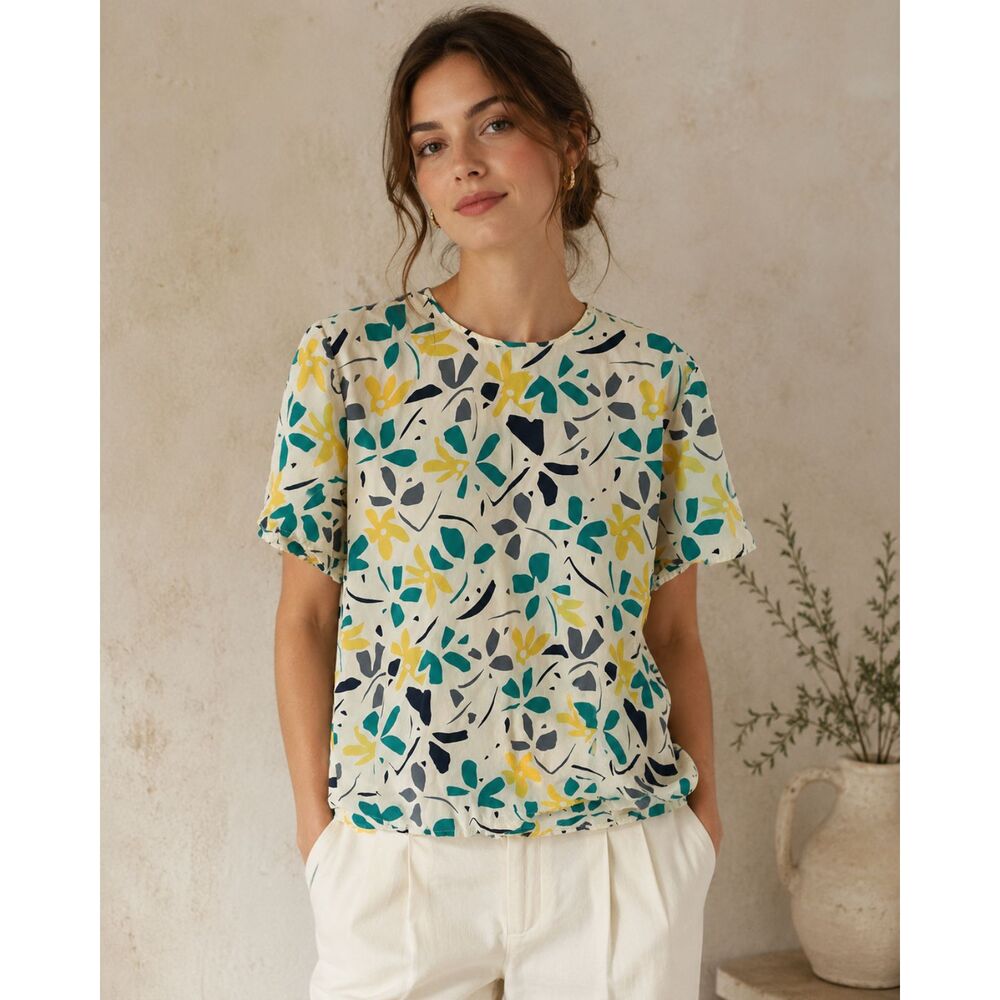 Vintage 100% Silk Studio by Claude Bennett Women’s Size 14 Floral Blouse Korea